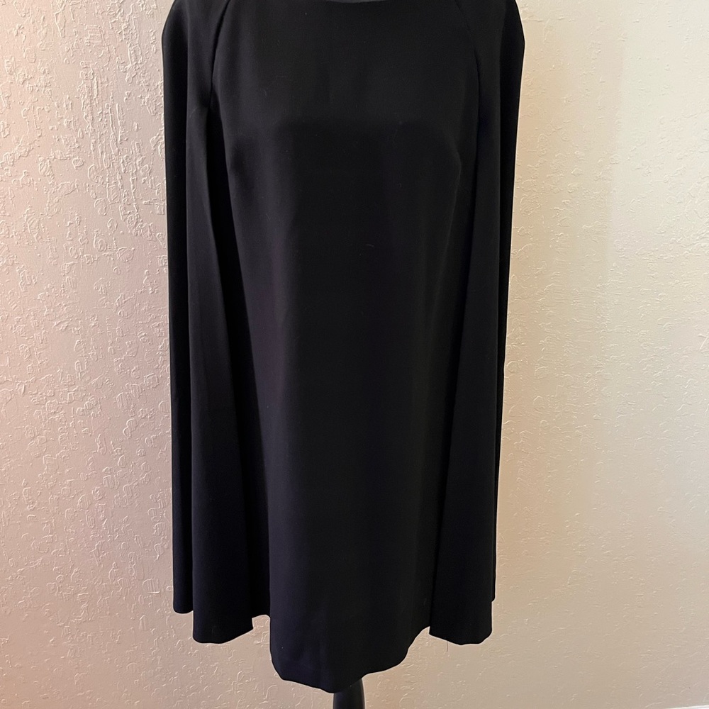 Trina Turk Black Sleeveless Cape Sheath Dress